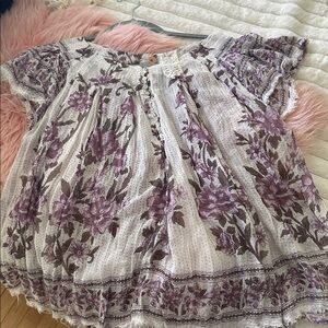 Free People One Purple Floral Blouse